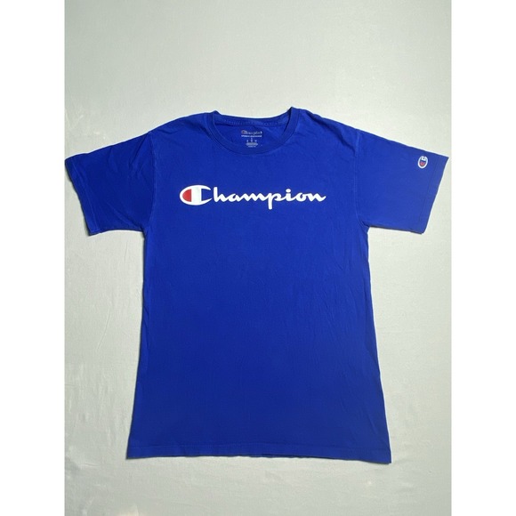 Champion Other - Champion Logo T Shirt Men's Small Blue Graphic Crew Neck Short Sleeve Tee